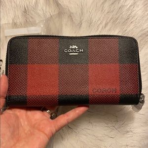 Coach Buffalo Red plaid WALLET ONLY